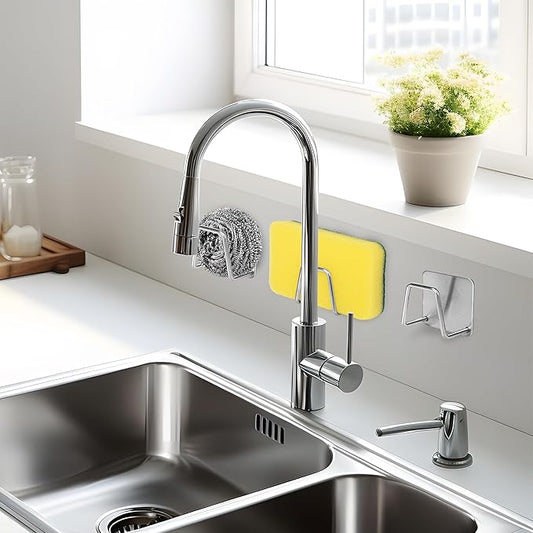 Soporte Escurridor de Esponja en Acero Inoxidable PROMO 2 X 1 : Autoadhesivo y Multiuso