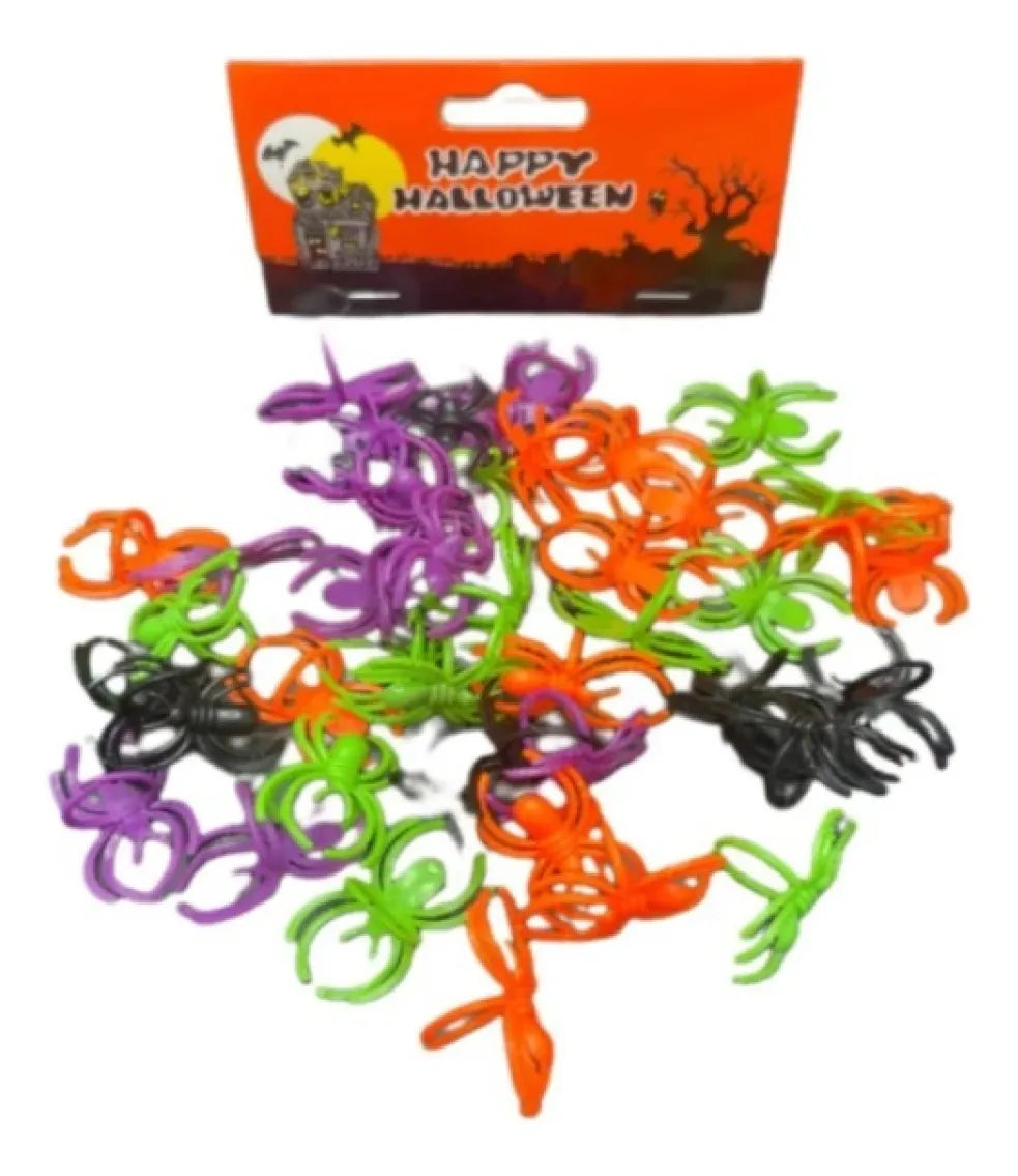 Anillos Arañas De Colores Halloween Juguete Cotillon Fiesta