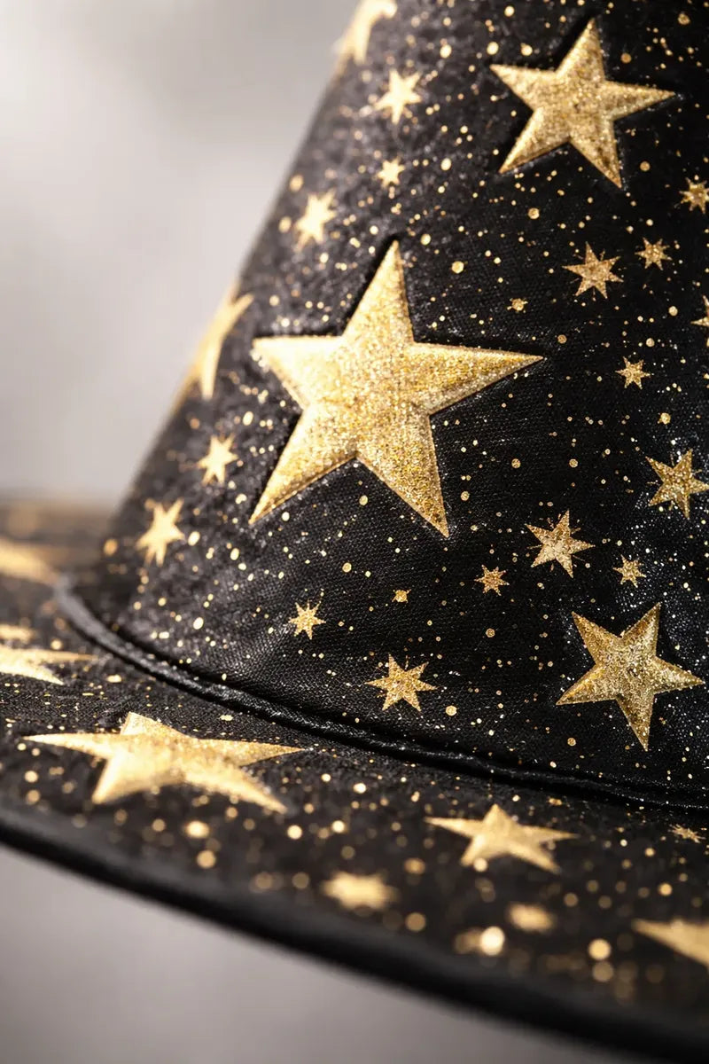 Gorro De Bruja Con Estrellas Disfraz Cotillon Halloween