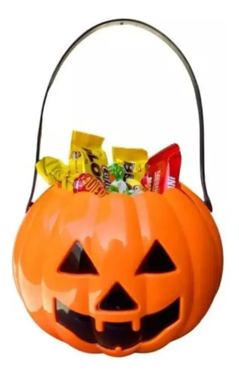 Calabaza Caramelera Naranja 11cm Cotillon Halloween Dulces