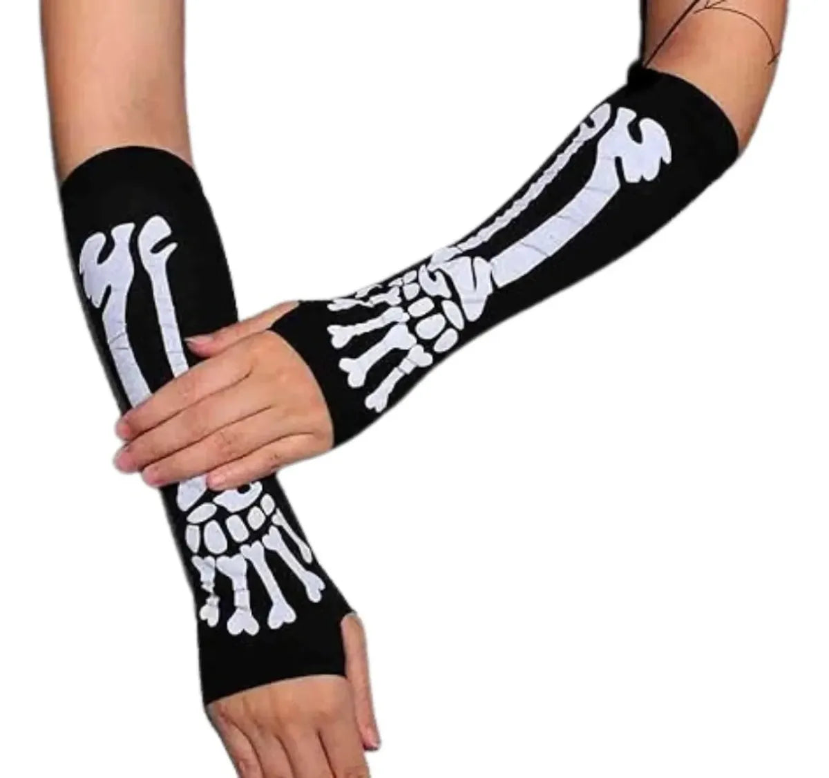 Mangas Brazo Esqueleto Calavera Guantes Halloween Disfraz