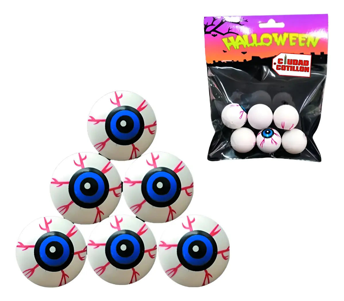 Bolsita De Ojos Falsos X6 Decoración Para Halloween Disfraz