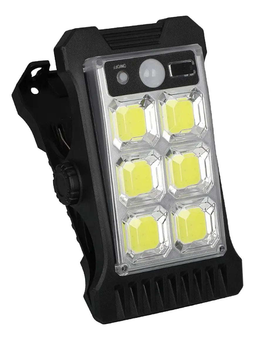 Foco LED COB Solar con Clip y Sensor de Movimiento | USB e Impermeable