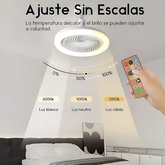 Ventilador de Techo Compacto con Lámpara LED - Control Remoto - perfumador - Silencioso y Ajustable 🌬️💡