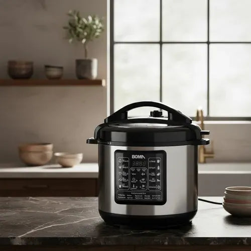 Olla a Presión Eléctrica Boma 6L: 18 Funciones, 1000W y Acero Inoxidable