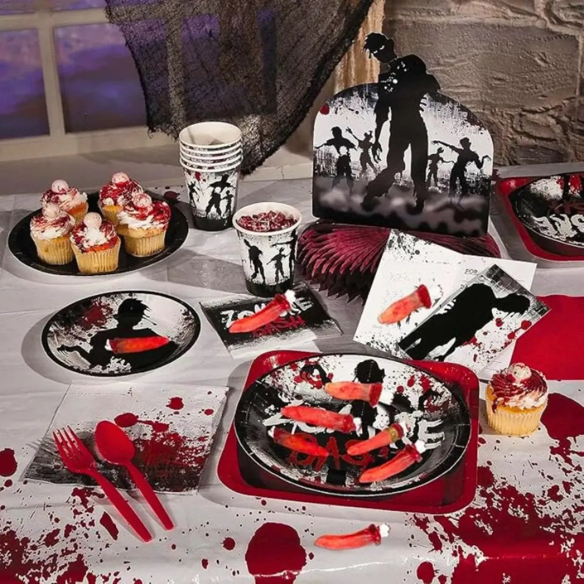 Set 5 Dedos Cortados Sangrientos Halloween Adorno Cotillon