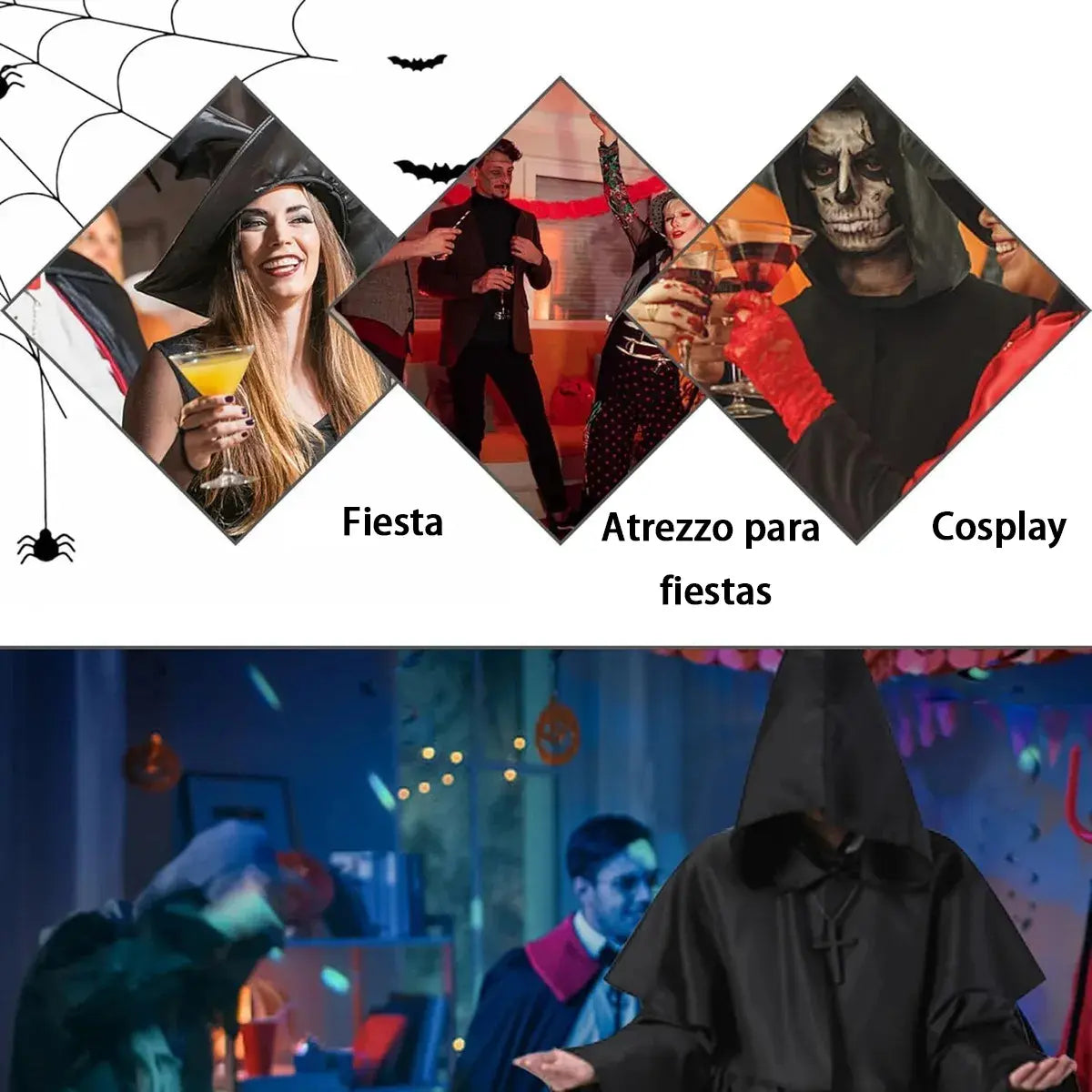Disfraz Túnica Gótica Medieval Monje Para Adulto Halloween
