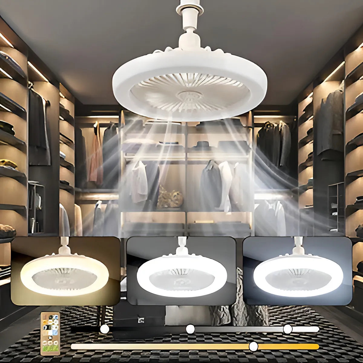 Ventilador de Techo Compacto con Lámpara LED - Control Remoto - perfumador - Silencioso y Ajustable 🌬️💡