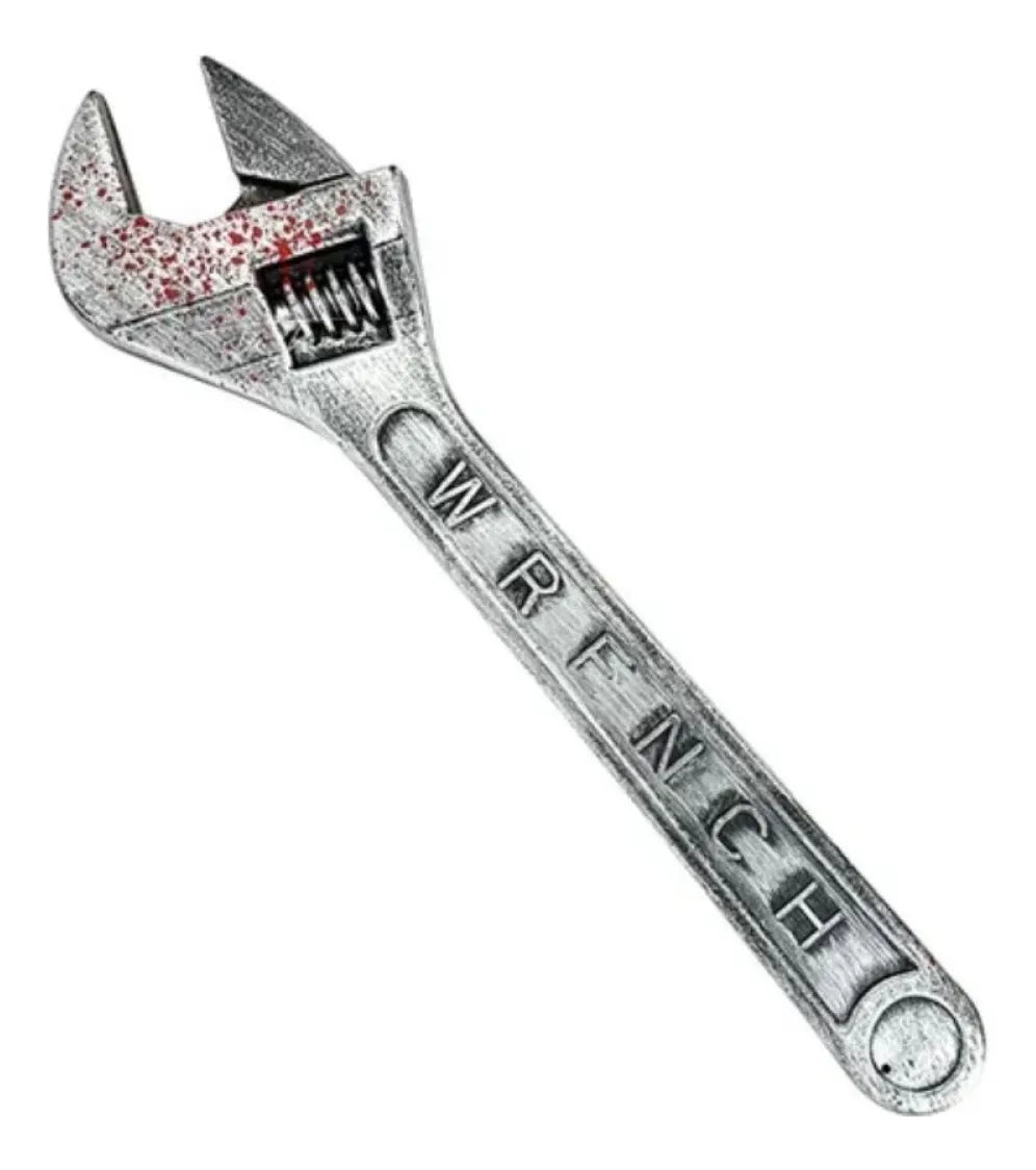 Llave Francesa Sangrienta 45cm Plastico Halloween Disfraz
