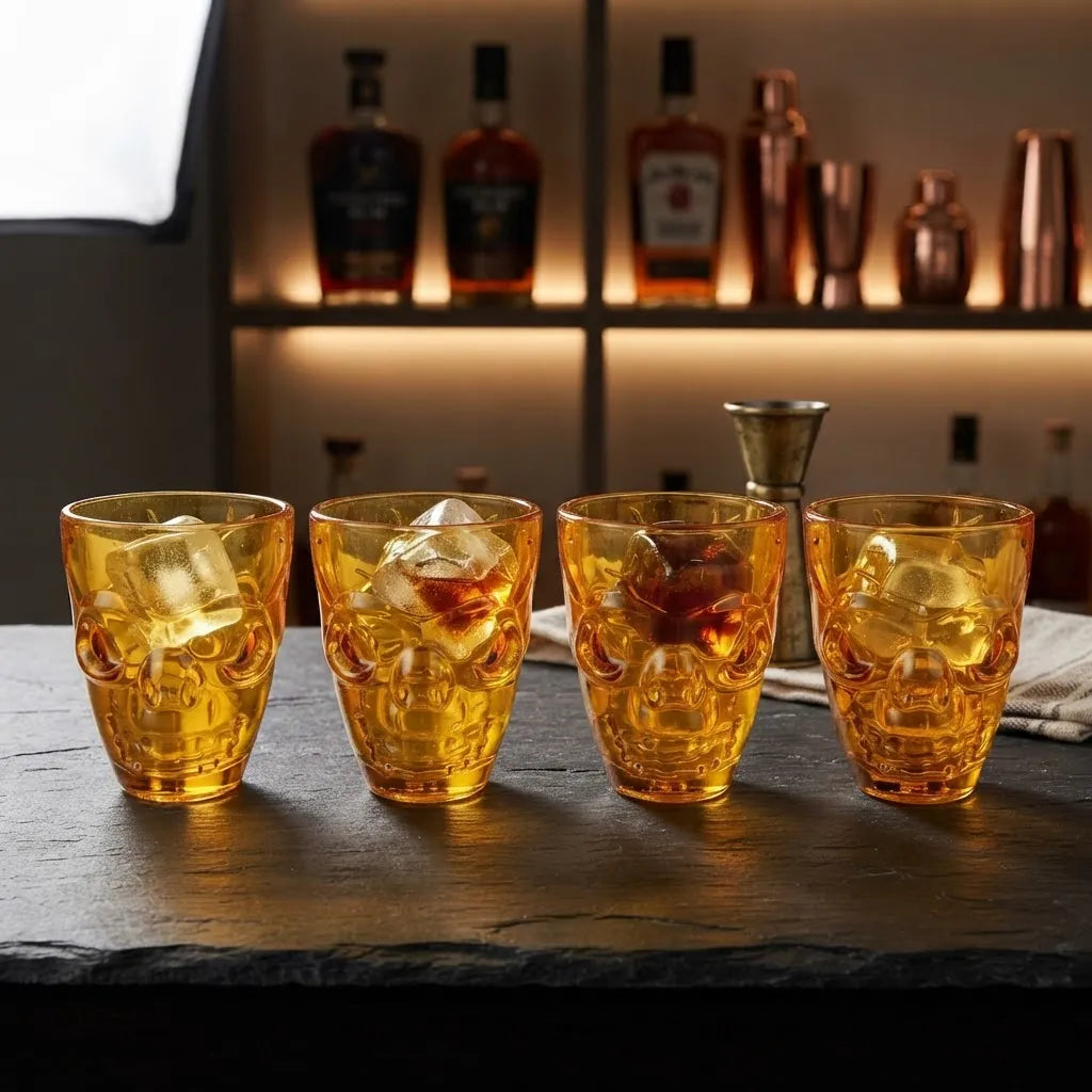 Vaso De Shot Calavera Naranja Halloween Chupito Tragos Fiesta