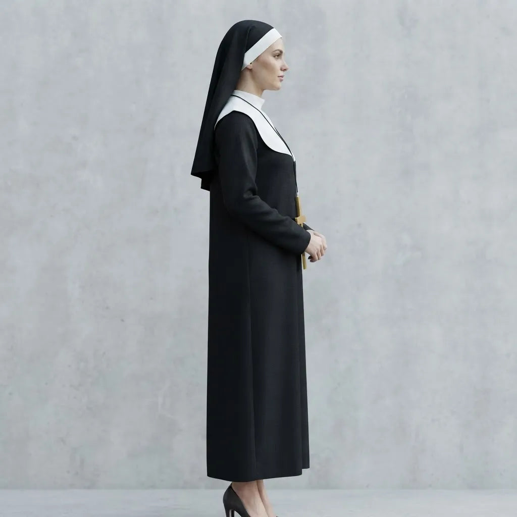 Disfraz De Monja Con Cruz Halloween Fiesta Cotillon Talle Un