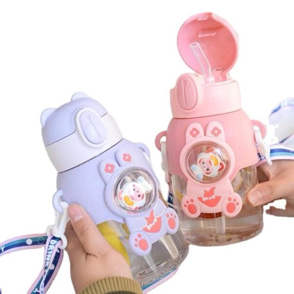 Botella Infantil 600ml con Sorbito y Tapa Hermética - Botella para Agua Colegio y Deportes Niños 🌈