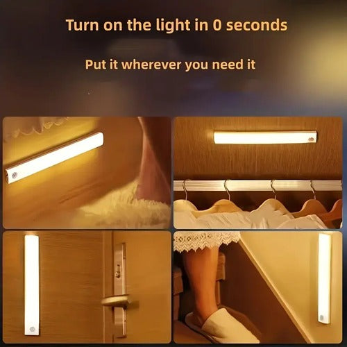 Barra de Luz LED 20 cm: Sensor de Movimiento, Recargable y Diseño Compacto 💡✨