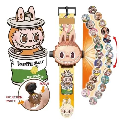 Reloj Infantil Labubu Proyector de Imágenes - Accesorio Digital The Monsters con Luces Tendencia ⌚🦄