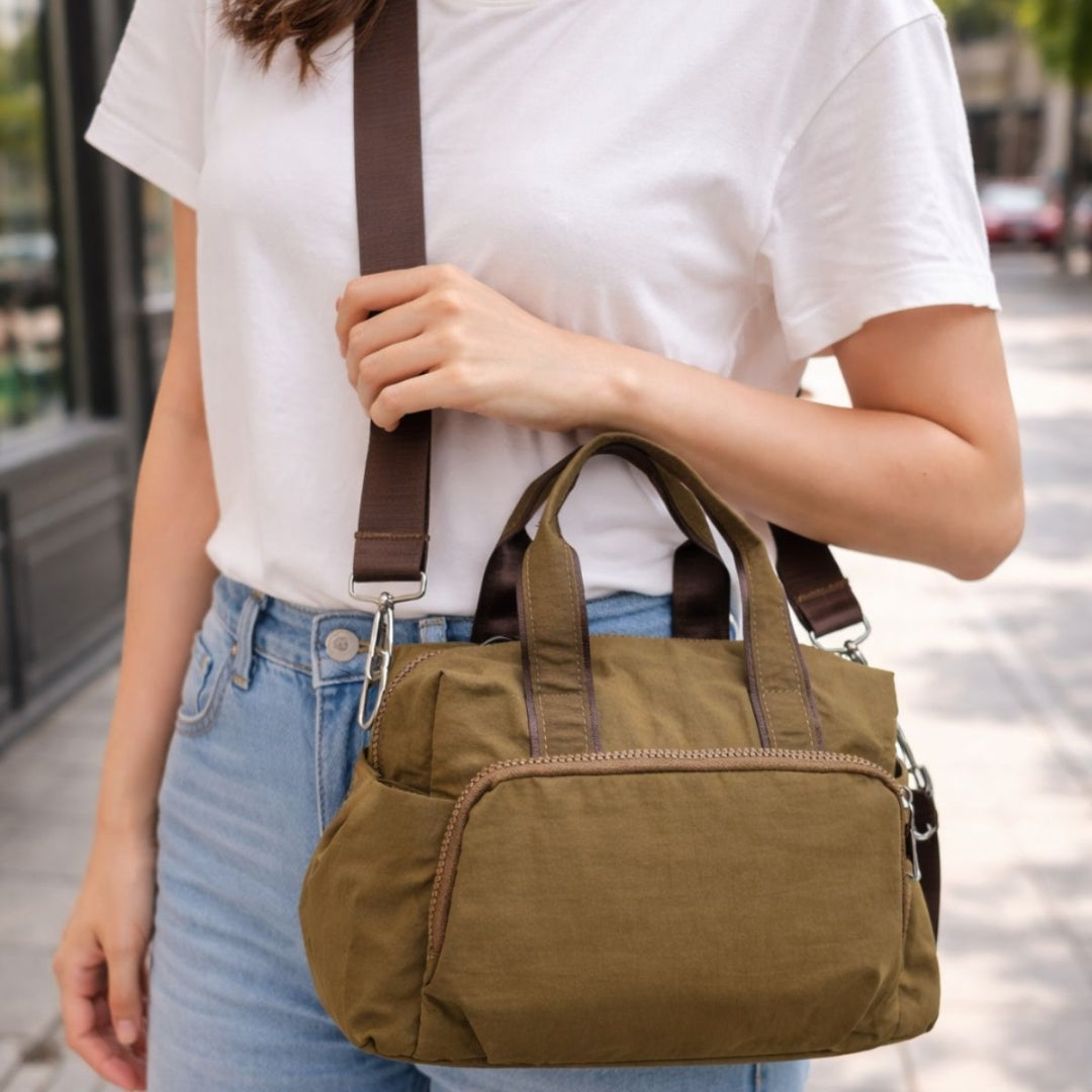 Bolso Cartera de Mano - Nylon Resistente - Multiusos
