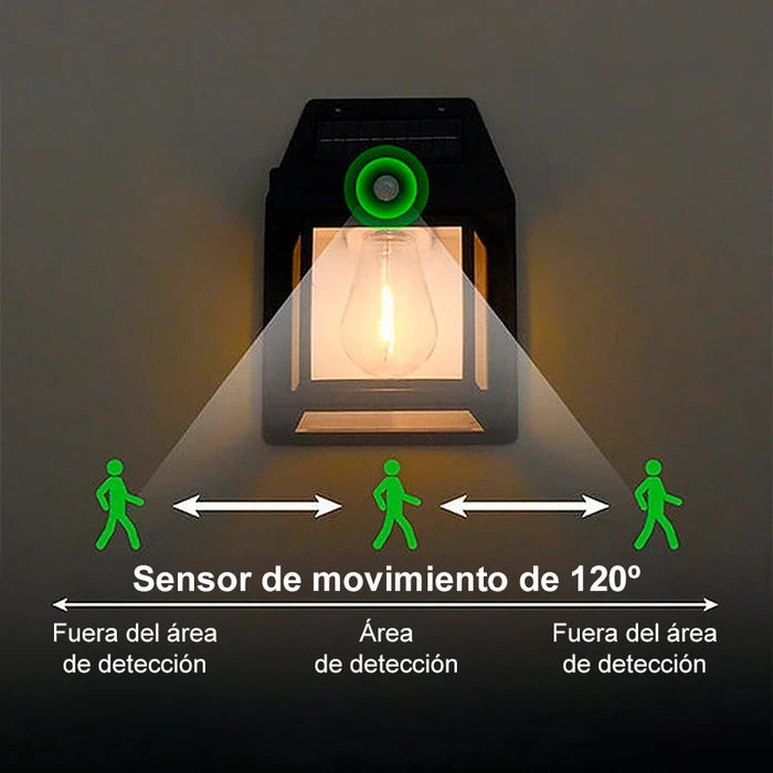 🔥 Farol Solar Colonial para Pared con Sensor de Movimiento - Luz Cálida Exterior ☀️🏮