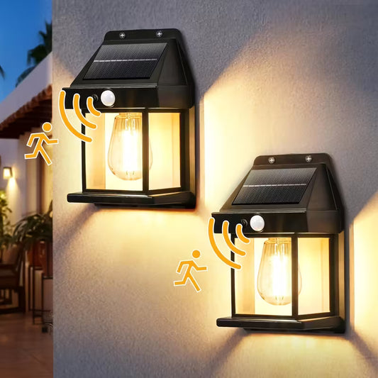 🔥 Farol Solar Colonial para Pared con Sensor de Movimiento - Luz Cálida Exterior ☀️🏮