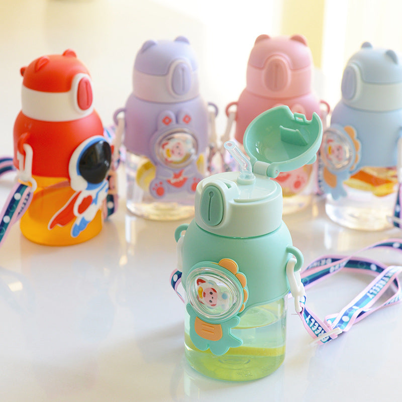 Botella Infantil 600ml con Sorbito y Tapa Hermética - Botella para Agua Colegio y Deportes Niños 🌈