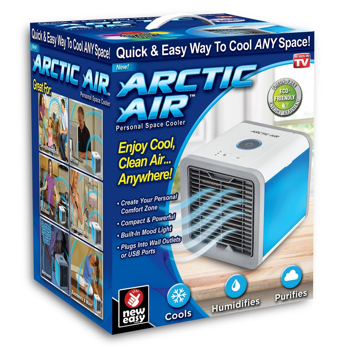 Aire Acondicionado Portátil USB 3 en 1: Enfriador, Purificador y Humidificador LED
