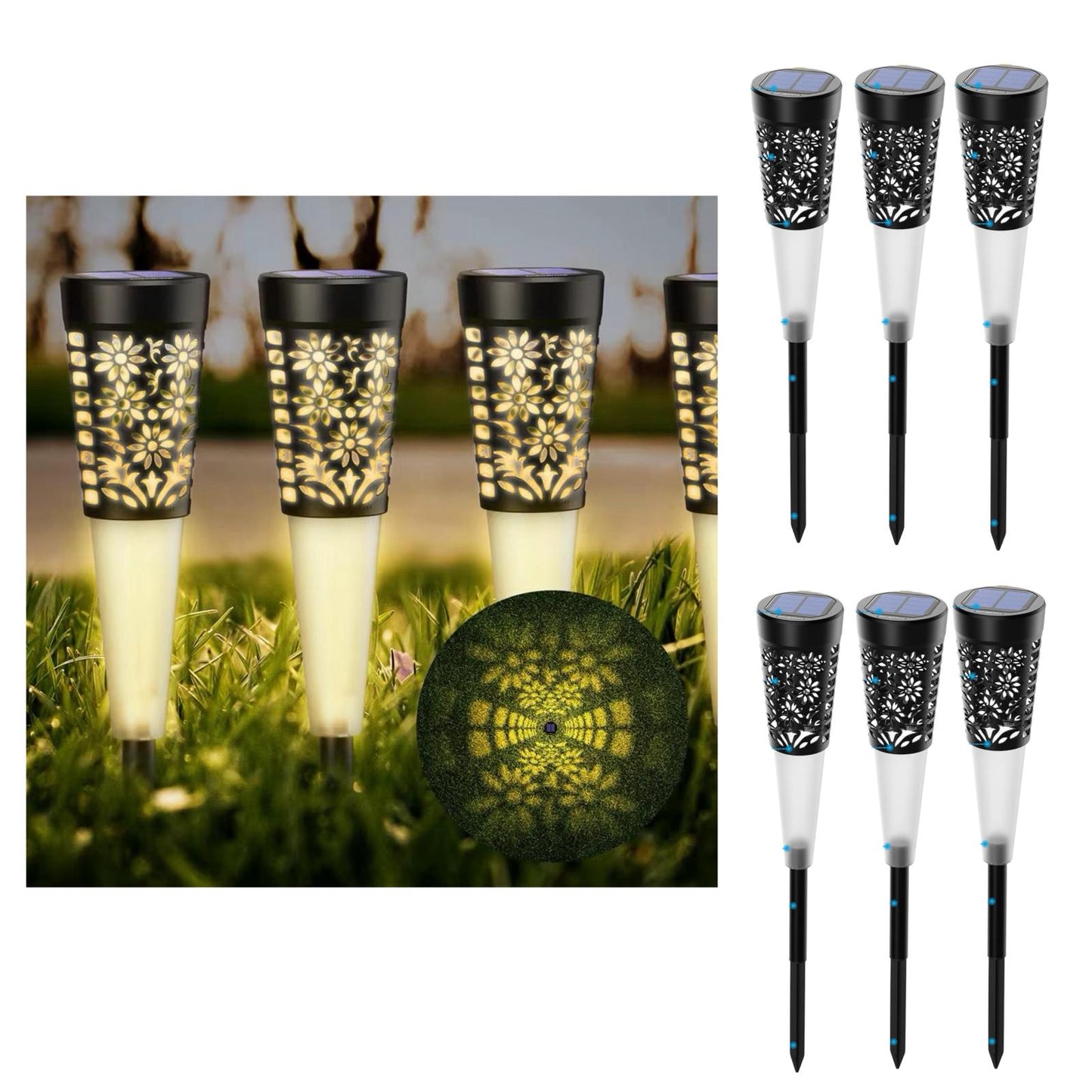 Pack x6 Pincho de Jardín Solar con Diseño: Iluminación Cálida y Elegante para tu Hogar 💡🌿