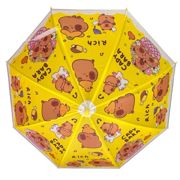 Paraguas Infantil de Capibara Carpincho con Orejitas 3D - Accesorio Lluvia Tendencia Viral 🦦☔