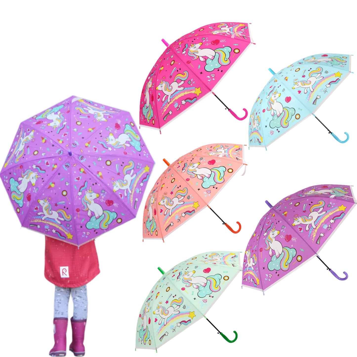 Paraguas Infantil Unicornio con Chifle: Magia y Diversión bajo la Lluvia 🦄🌈