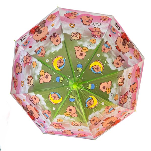 Paraguas Infantil de Capibara Carpincho con Orejitas 3D - Accesorio Lluvia Tendencia Viral 🦦☔