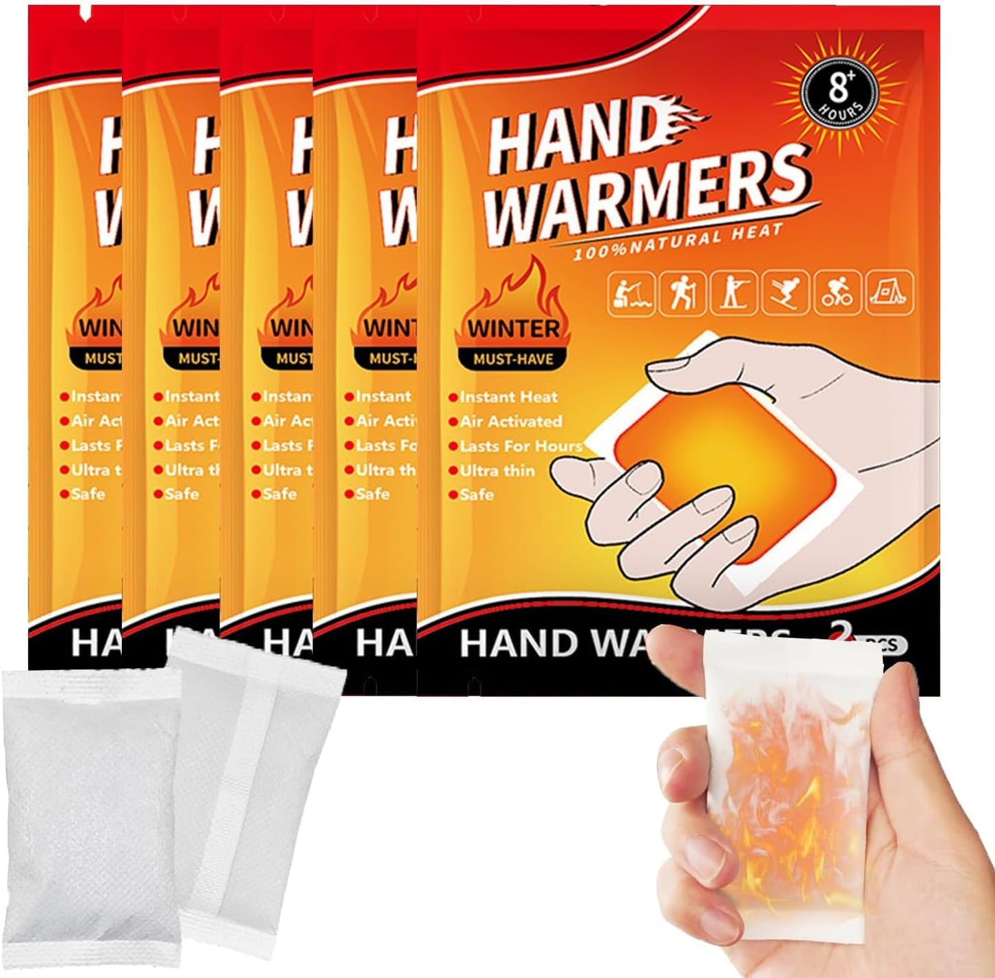 Calentador de Manos Sobres Térmicos Pack x10 Unidades + 1 pack de regalo  | Invierno