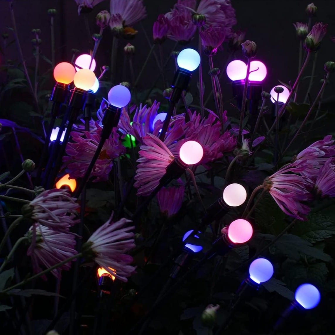 Luces Solares tipo Luciérnaga para Jardín - Pack x2 Estacas LED RGB Maylu