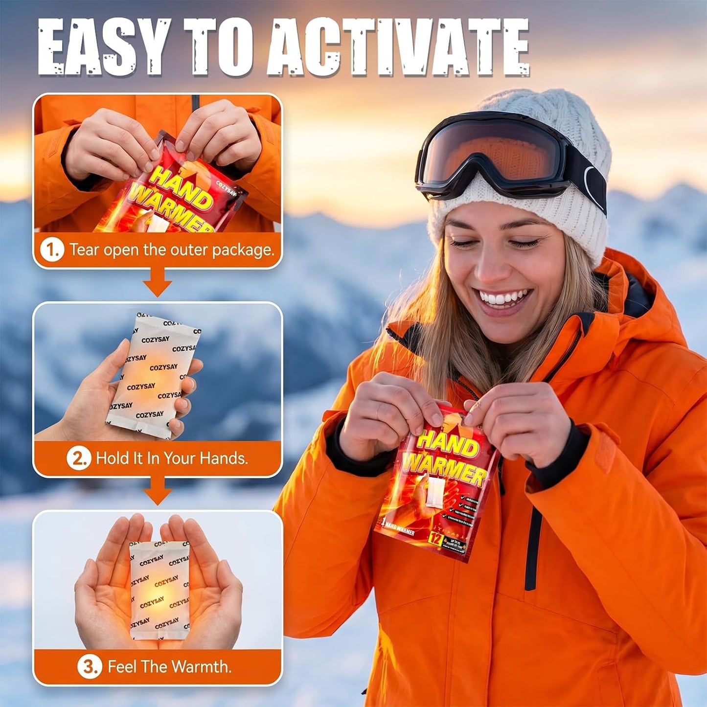 Calentador de Manos Sobres Térmicos Pack x10 Unidades + 1 pack de regalo  | Invierno