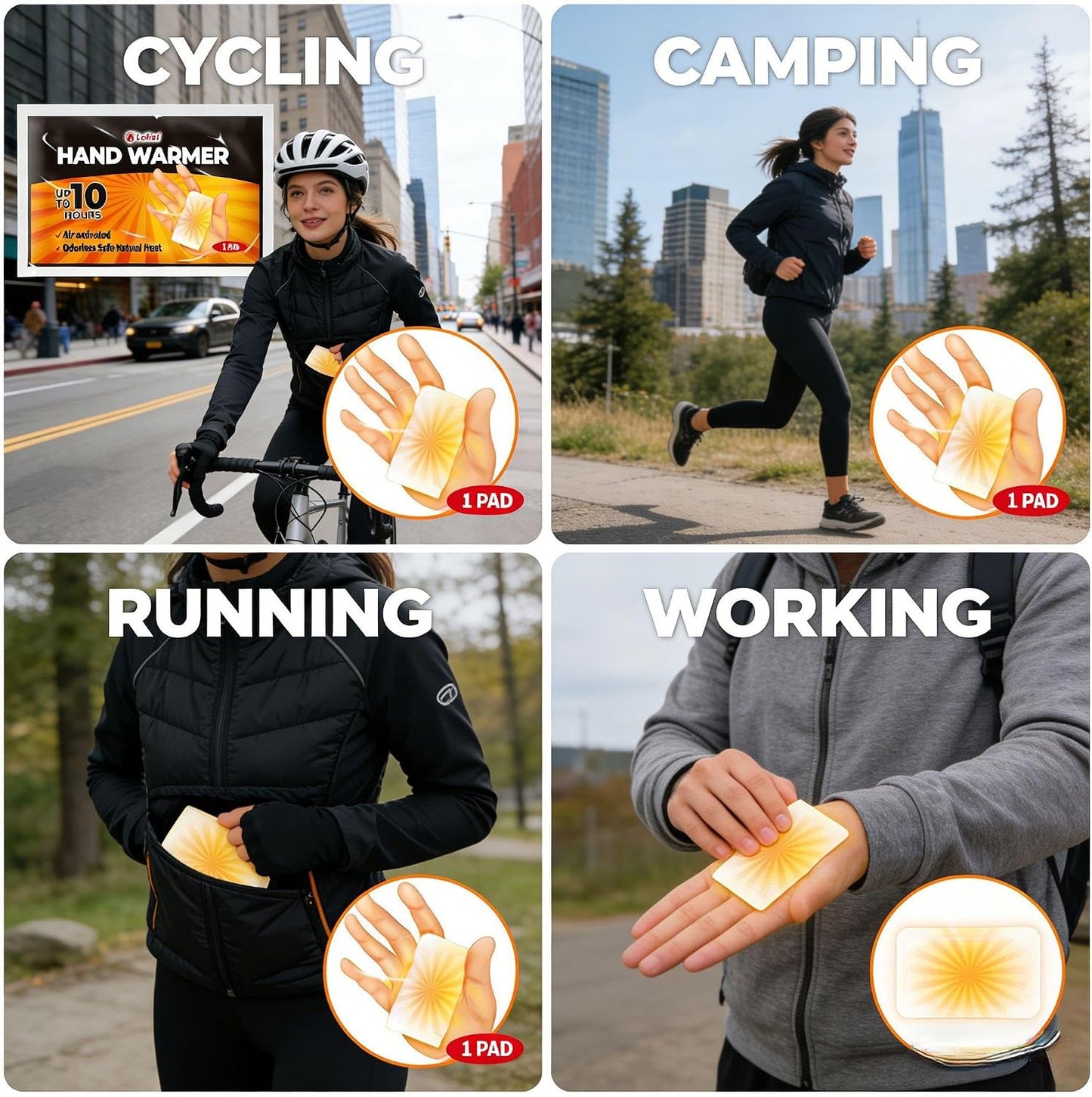 Calentador de Manos Sobres Térmicos Pack x10 Unidades + 1 pack de regalo  | Invierno
