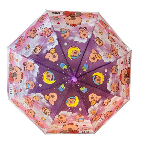 Paraguas Infantil de Capibara Carpincho con Orejitas 3D - Accesorio Lluvia Tendencia Viral 🦦☔