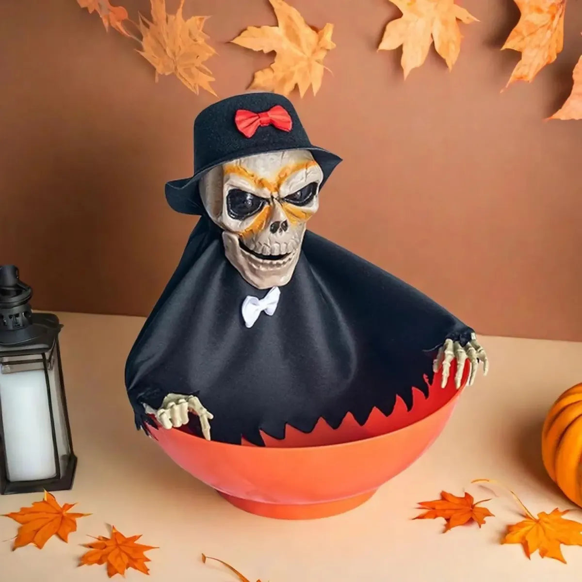 Caramelera Deco Con Luz Y Sonido 25cm Halloween Dulces