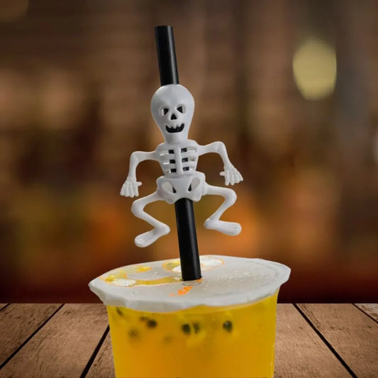 Set 5 Sorbitos Calavera Halloween Pajitas Sorbetes Fiesta