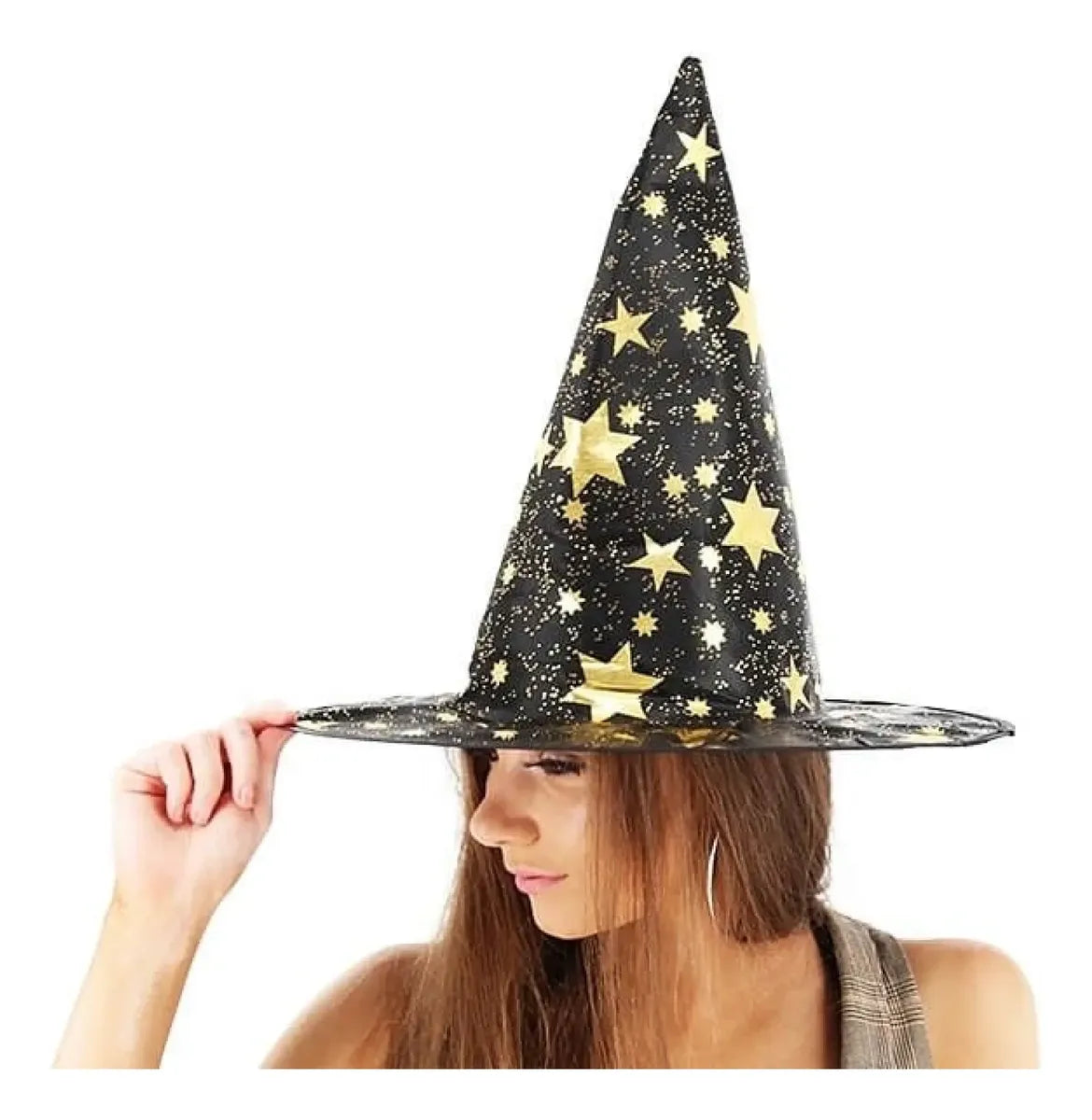 Gorro De Bruja Con Estrellas Disfraz Cotillon Halloween