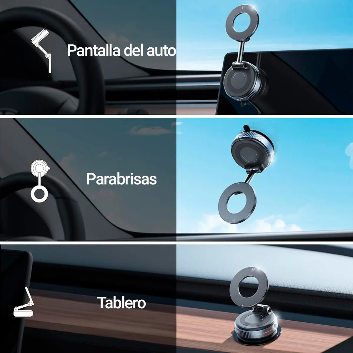 Soporte Magnético para Celular: Agarre Ultra Fuerte y Rotación 360°