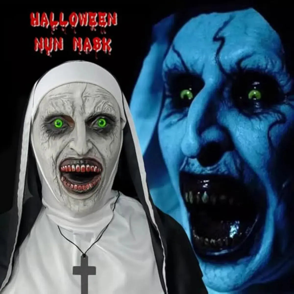 Máscara De Monja Sangrienta Halloween Para Disfraz Y Terror
