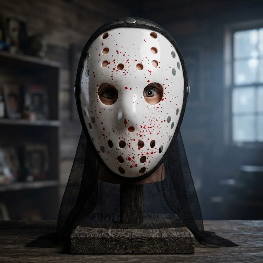 Mascara Jason Halloween Careta Hockey Agarre Tela Cotillon