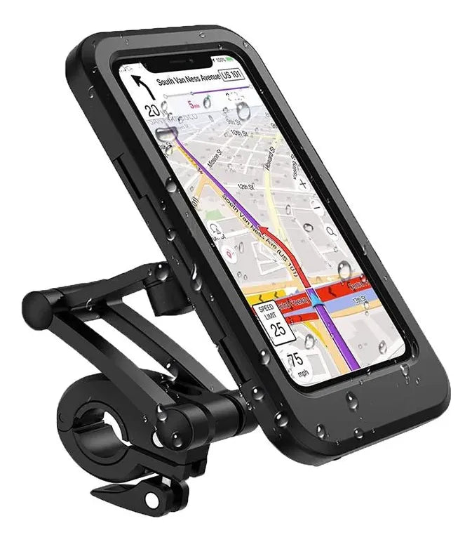 Soporte Celular Impermeable para Moto y Bici - Pantallas hasta 6.8", Táctil y Rotación 360° 🏍️📱🌧️