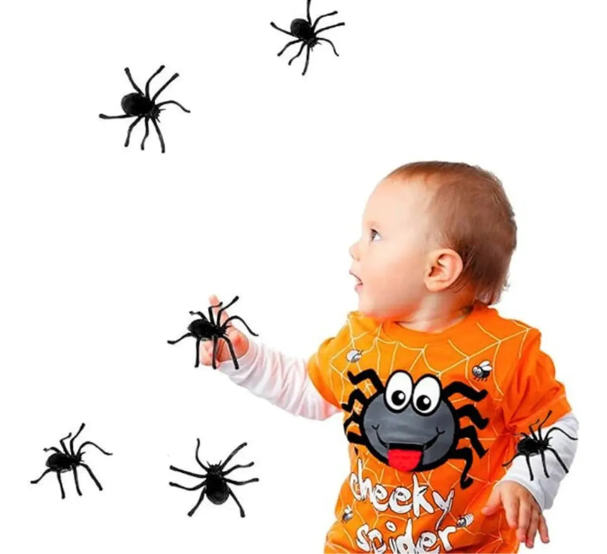 Set 6 Aranas Halloween Decoracion Cotillon Broma Juguete