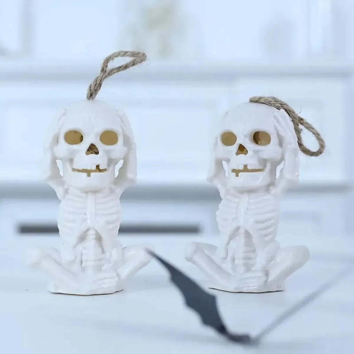 Colgante Calavera Esqueleto Luz Led Halloween Adorno 10cm