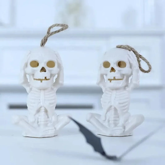 Colgante Calavera Esqueleto Luz Led Halloween Adorno 10cm