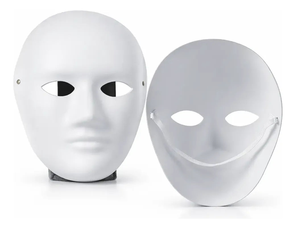 Máscara De Cartón Blanca Para Pintar - Halloween Y Carnaval