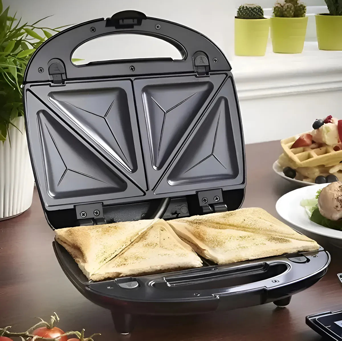 Sandwichera Boma 750W: Acero Inoxidable y Tostados Perfectos
