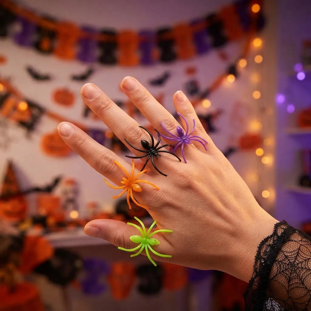 Anillos Arañas De Colores Halloween Juguete Cotillon Fiesta