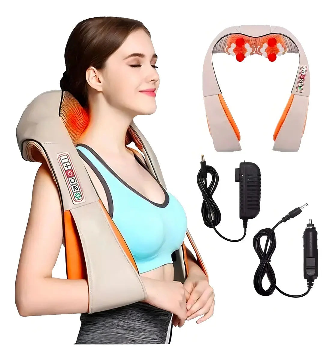 Masajeador Eléctrico Shiatsu con Calor Infrarrojo - Cuello, Espalda y Piernas