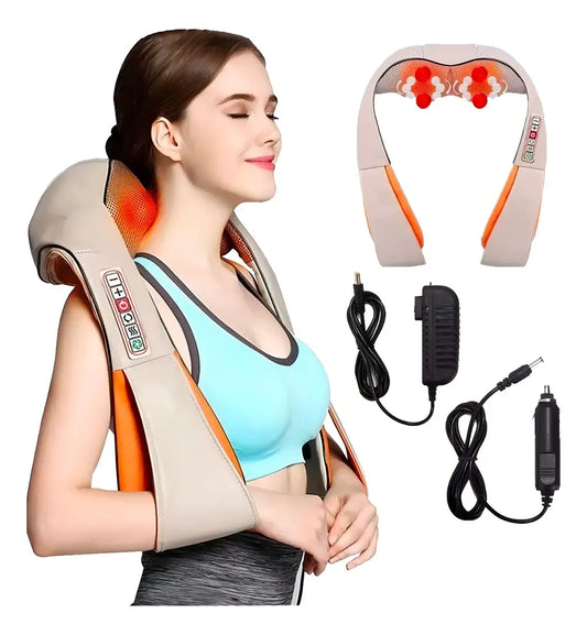 Masajeador Eléctrico Shiatsu con Calor Infrarrojo - Cuello, Espalda y Piernas