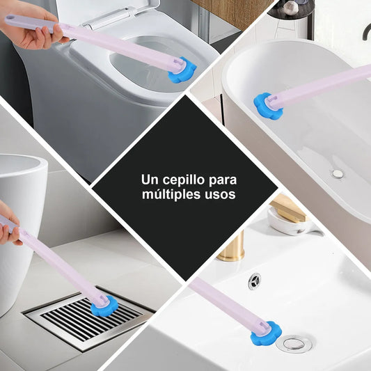 Cepillo de Baño Desechable 3 en 1: Limpieza Higiénica con Cabezales de Repuesto +10 REPUESTO GRATIS