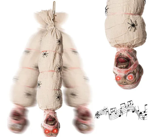 Cadaver Capullo Halloween Con Luz Sonido Movimiento 70 Cm