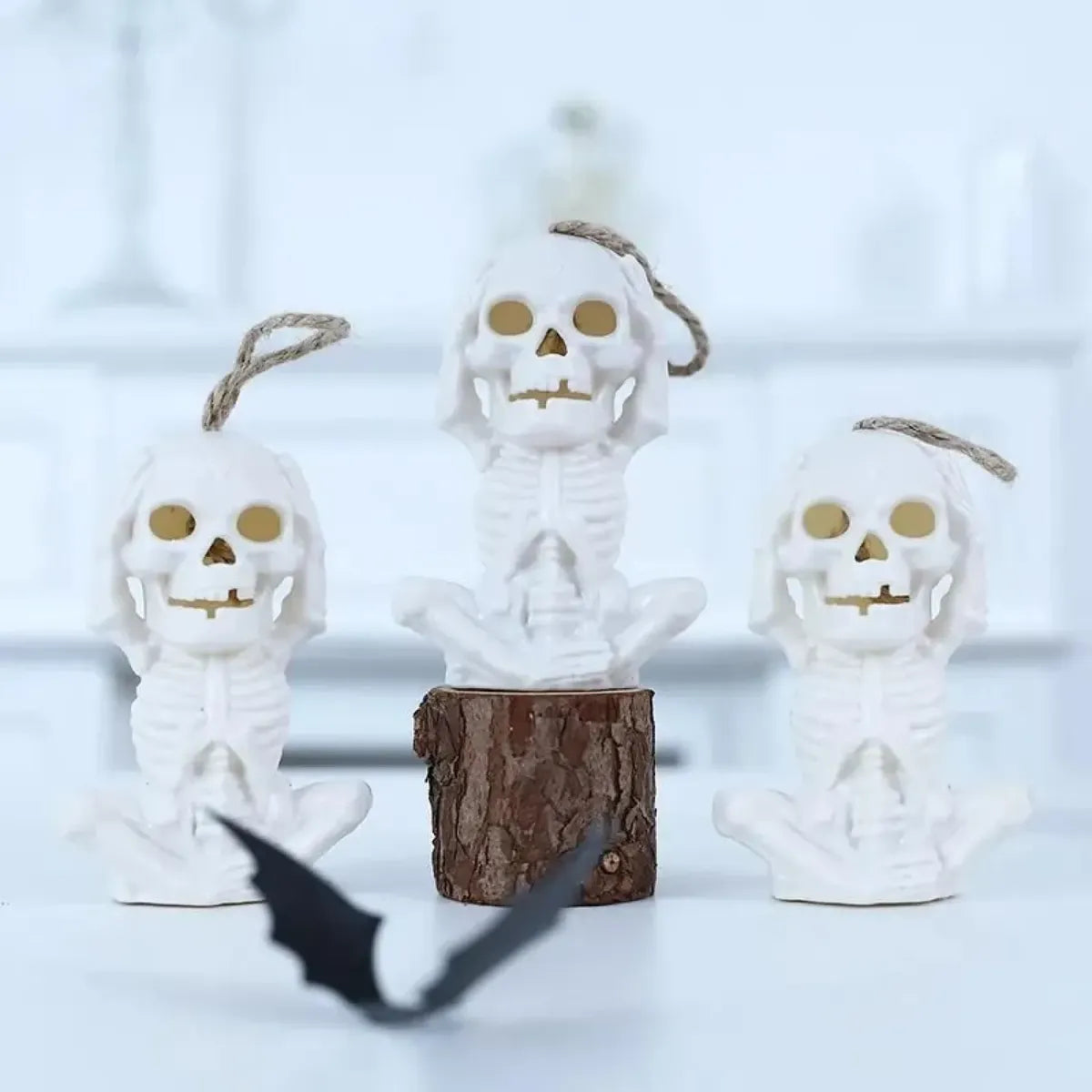 Colgante Calavera Esqueleto Luz Led Halloween Adorno 10cm